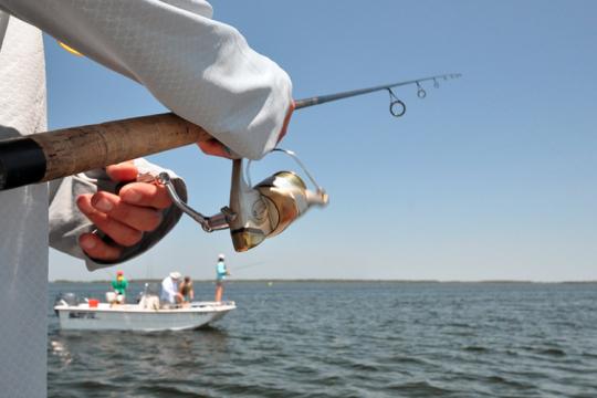 Recreational anglers fish off the coast of Florida.