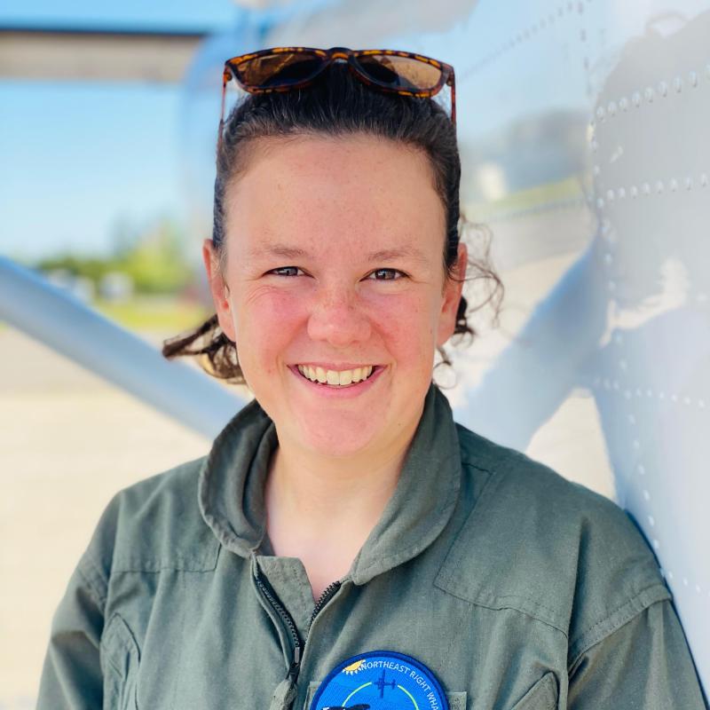 Alison Ogilvie in flight gear