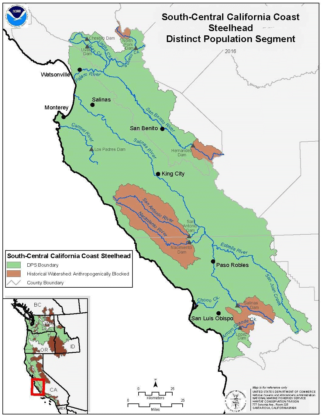 SouthCentral California Coast Steelhead Maintain Threatened Listing